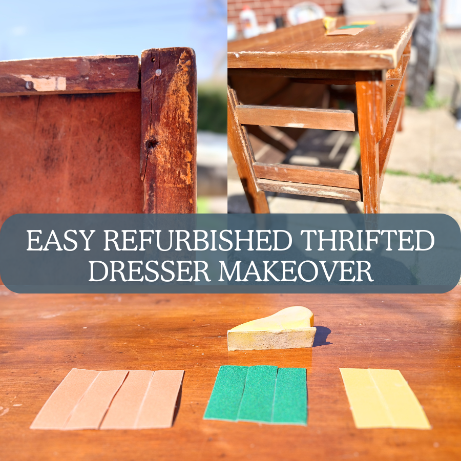 easy refurbished thrifted dresser makeover